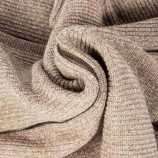 Bugatchi Tobacco Ribbed Full Zip Hoodie, back view