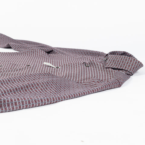 Bugatchi Black Grey and Burgundy Geometric Stretch Shirt, side view