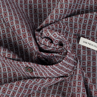 Bugatchi Black Grey and Burgundy Geometric Stretch Shirt, back view