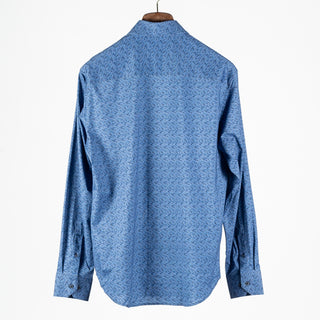 Bugatchi Navy Geometric Stretch Sport Shirt, cuff detail