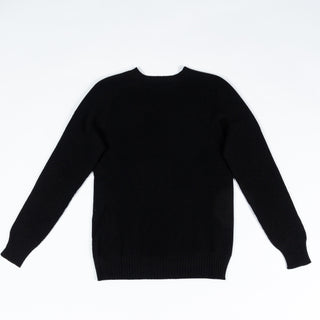 Gran Sasso Black Purl Knit Rain Wool Crewneck Sweater 6