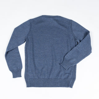 Gran Sasso Blue Micro Cable Knit Crew Neck Sweater 5