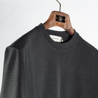 Bugatchi Black Ottoman Rib Shirt, fabric detail