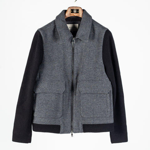 Bugatchi Black and Grey Hybrid Blouson Jacket