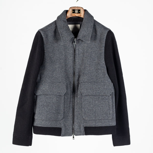 Black and Grey Hybrid Blouson Jacket