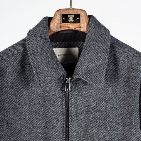 Bugatchi Black and Grey Hybrid Blouson Jacket, styled detail