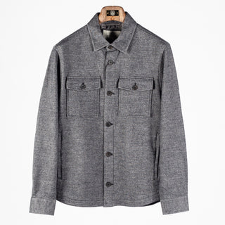 Bugatchi Charcoal Houndstooth Shacket