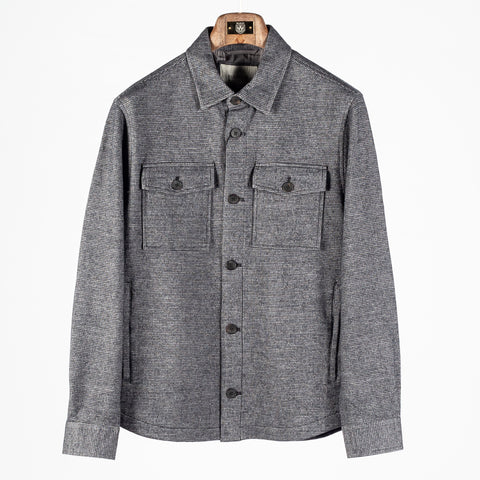 Bugatchi Charcoal Houndstooth Shacket