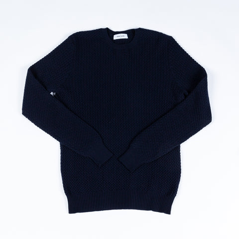 Gran Sasso Navy Micro Cable knit Sweater 1