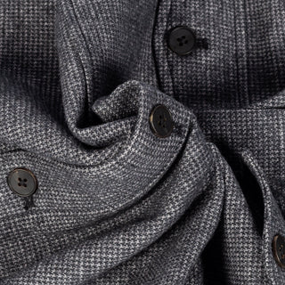 Bugatchi Charcoal Houndstooth Shacket, back view