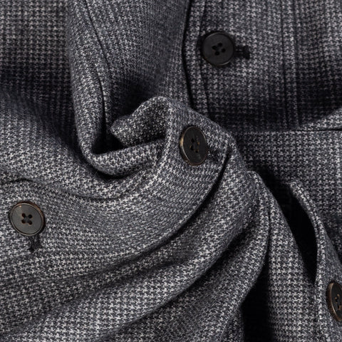 Bugatchi Charcoal Houndstooth Shacket, back view
