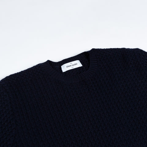 Gran Sasso Navy Micro Cable knit Sweater 2