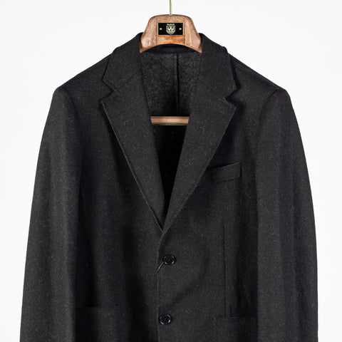 Bugatchi Black Solid Wool Blazer, placket detail