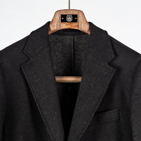 Bugatchi Black Solid Wool Blazer, styled detail