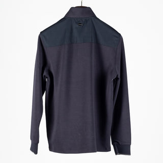 Bugatchi Navy Soft Touch Quarter Zip, cuff detail