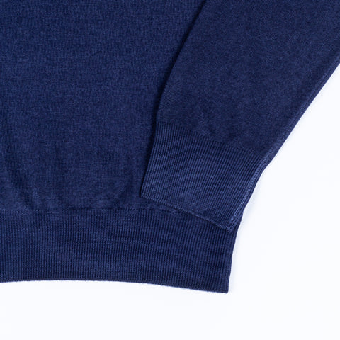 Gran Sasso Denim Blue Mock Quarter Zip Sweater 3