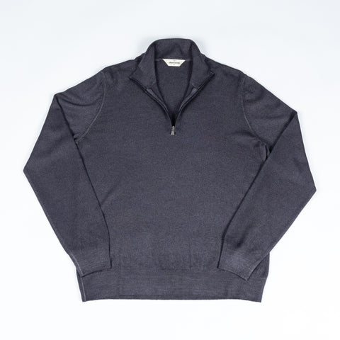 Gran Sasso Grey Mock Quarter Zip Sweater 1
