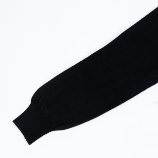 Gran Sasso Black Wool Sweater w/ Alcantara Patches & Accent Collar 4