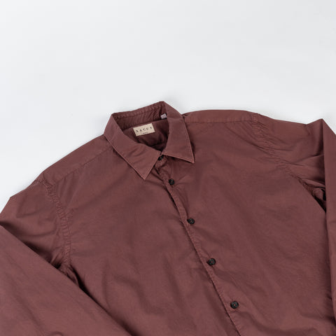 Xacus Burgundy Garment Dyed Dress Shirt 3