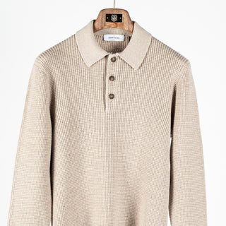 Gran Sasso Oat 57125 Long Sleeve Knit Polo 6