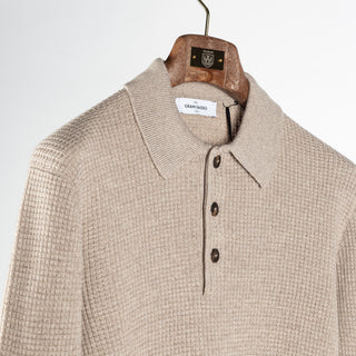 Gran Sasso Oat 57125 Long Sleeve Knit Polo 3
