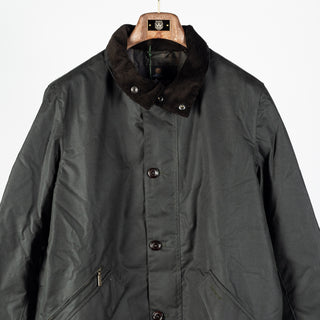 Barbour Sage Modern Powell waxed jacket, flapped lower pocket detail