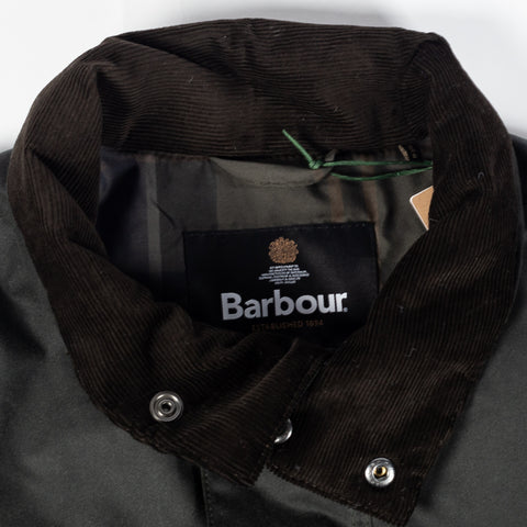 Barbour Sage Modern Powell waxed jacket, back view