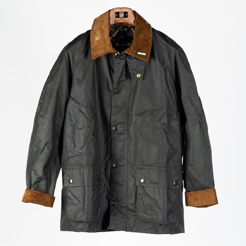Barbour Sage Icons Ashby waxed jacket in sage waxed cotton, front view