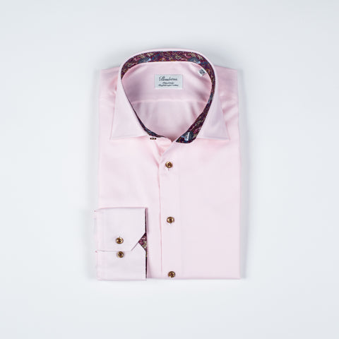 Stenstrom Light Pink Contrast Twill Shirt 1