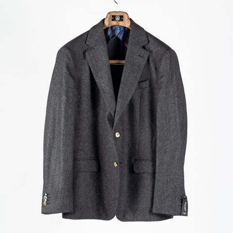 Sand Grey Herringbone 940 Sherman Easy Blazer 1