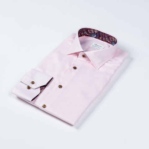 Stenstrom Light Pink Contrast Twill Shirt 3