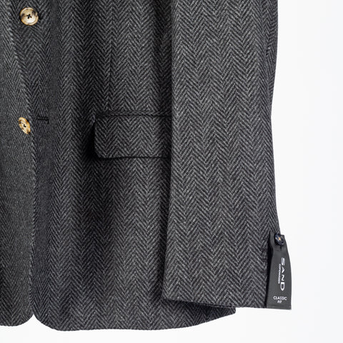 Sand Grey Herringbone 940 Sherman Easy Blazer 4
