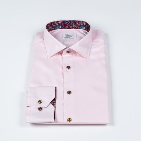 Stenstrom Light Pink Contrast Twill Shirt 4