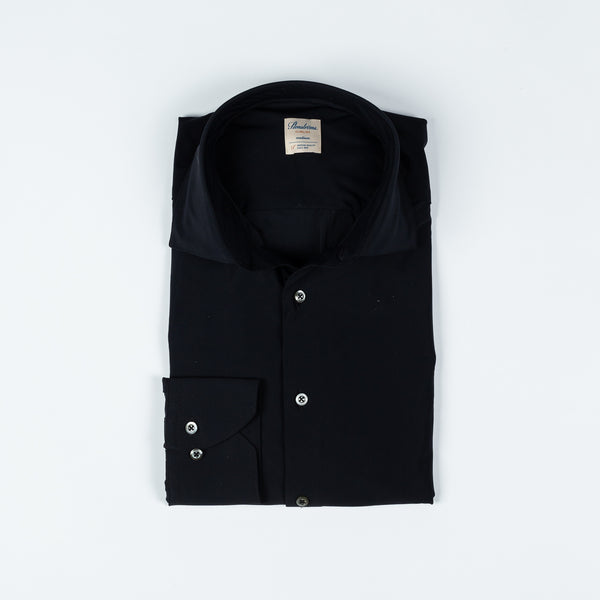 Casual Black Jersey Stretch Shirt