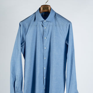 Stenstroms Light Blue Chambray Dress Shirt - Cotton, Chambray, Fitted - View 6