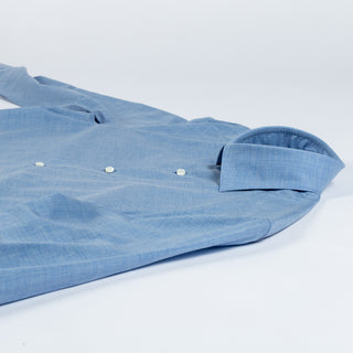 Stenstroms Light Blue Chambray Dress Shirt - Cotton, Chambray, Fitted - View 8