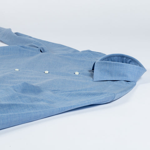 Stenstroms Light Blue Chambray Dress Shirt - Cotton, Chambray, Fitted - View 8