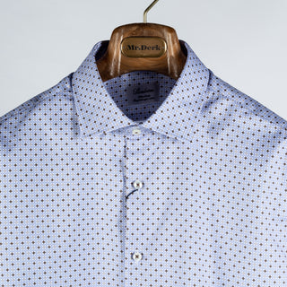 Stenstroms Light Blue Patterned Twill Dress Shirt 7