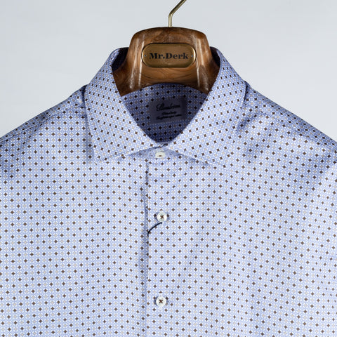 Stenstroms Light Blue Patterned Twill Dress Shirt 7