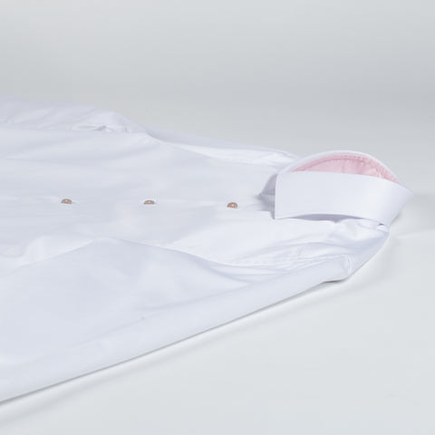 Stenstroms White & Pink Contrast Twill Dress Shirt 8