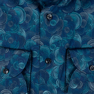 Xacus Multi Blue Patterned Dress Shirt 2