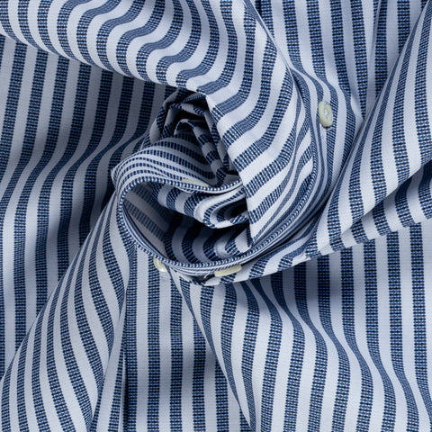 Stenstroms Navy & White Stripped Jersey Dress Shirt 2