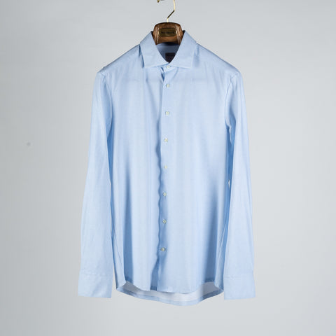 Stenstroms Light Blue Patterned Jersey Dress Shirt 1