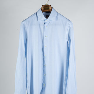 Stenstroms Light Blue Patterned Jersey Dress Shirt 6