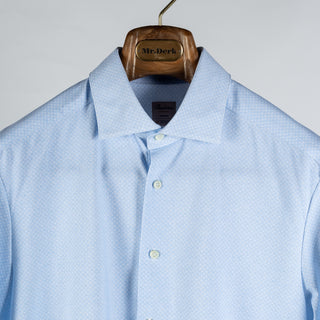 Stenstroms Light Blue Patterned Jersey Dress Shirt 7