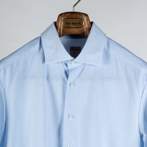 Stenstroms Light Blue Patterned Jersey Dress Shirt 7