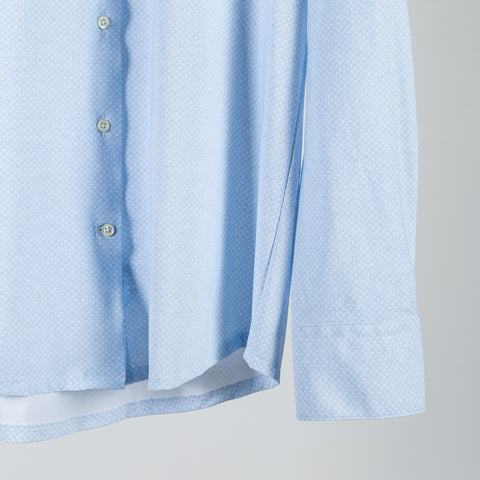 Stenstroms Light Blue Patterned Jersey Dress Shirt 4