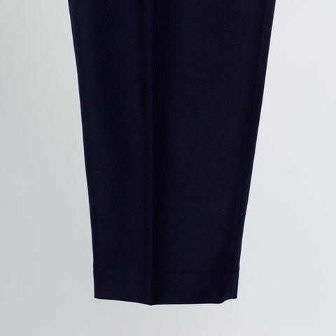Briglia Navy Pleated Stretch Dress Pant - Wool, Polyester, Stretch, Slim Fit, Knit, Made In Italy - View 5