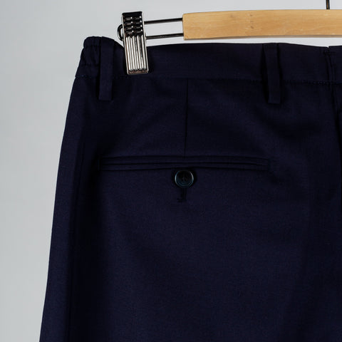 Briglia Navy Pleated Stretch Dress Pant - Wool, Polyester, Stretch, Slim Fit, Knit, Made In Italy - View 6
