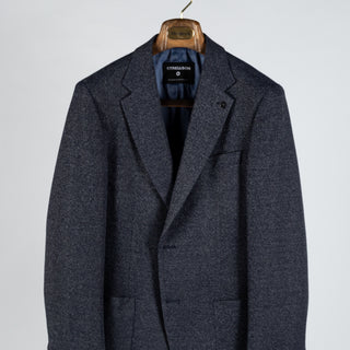 Strellson Mottled Dark Blue Arndt Sports Coat - Cotton, Polyester, Viscose, Slim Fit, Textured - View 6
